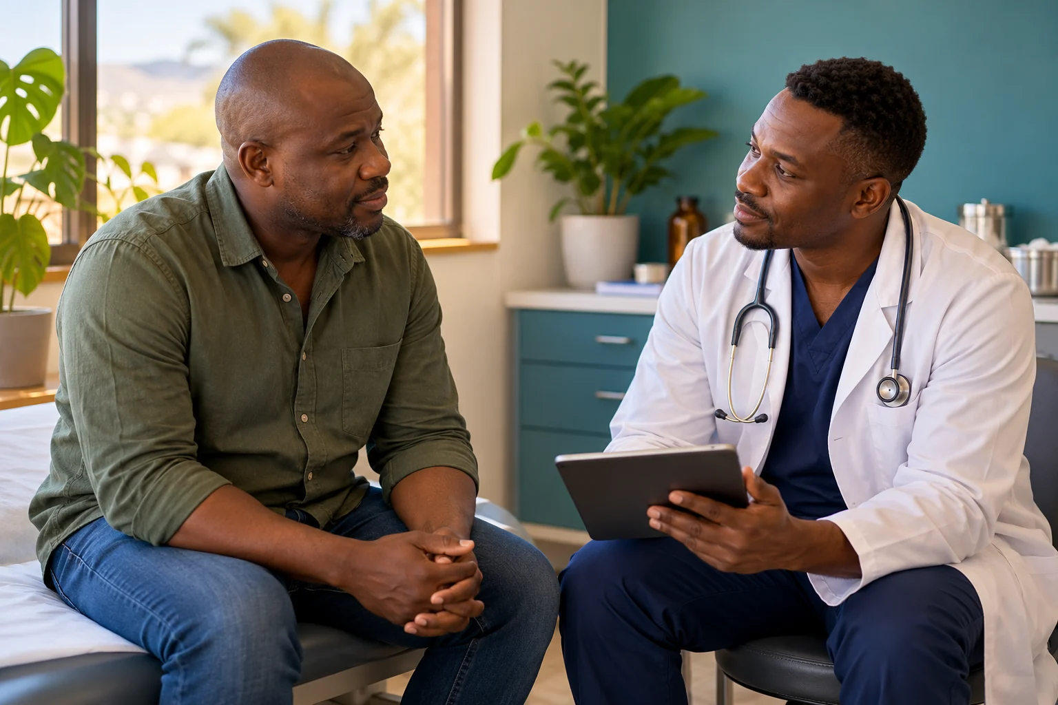 Adult discussing suitability for medical weight management